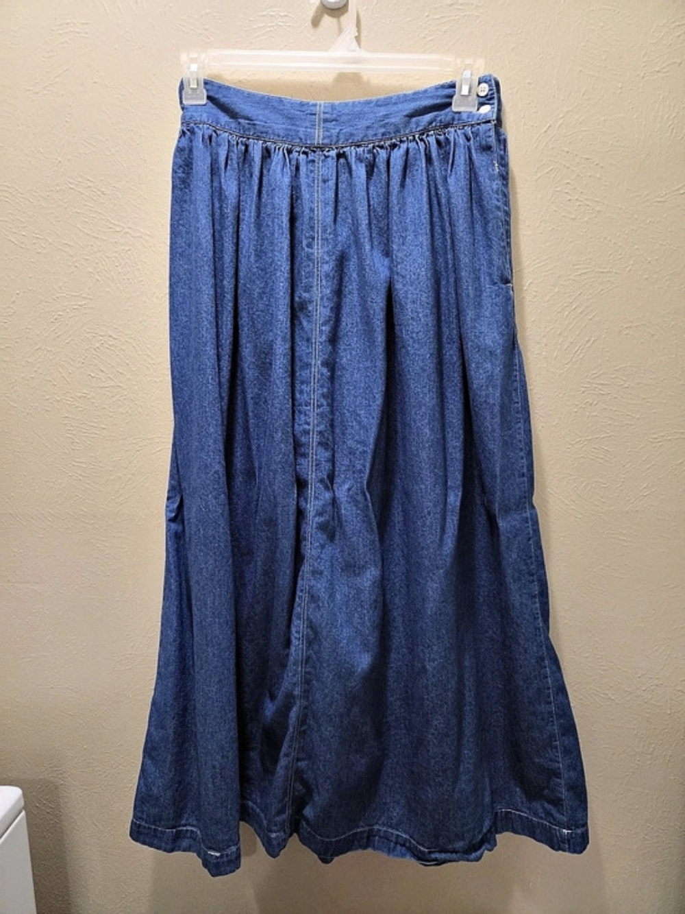 Calvin Klein Sport Womens Size 12 Long Denim Maxi Skirt Blue 100% Cotton